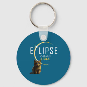 Porte-clés Chat de l'éclipse solaire totale du Texas