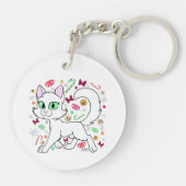 Porte-clés Chat de Noël (Blanc) (Dos)