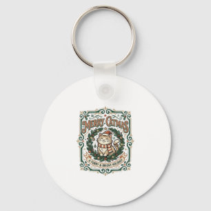 Porte-clés Chat de Noël Merry Catmas T-shirt d'art vectoriel