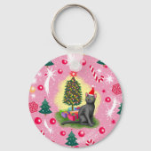 Porte-clés Chat de Noël rose (Verso)