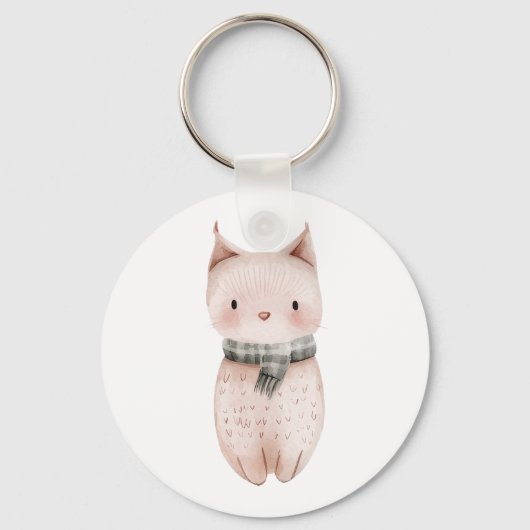 Porte-clés Chat de Noël rose pâle (Verso)