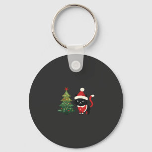 Porte-clés Chat de Noël Santa Arbre Vecteur