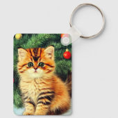 Porte-clés Chat de Noël Vintage (Verso)