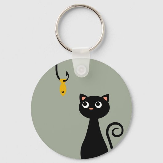 Porte-clés Chat de pêche (Recto)