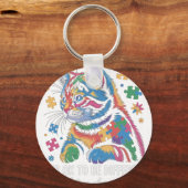 Porte-clés Chat de sensibilisation à l'autisme C'est ok d'êtr (Recto)