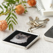 Porte-clés Chat de Siamese avec les yeux bleus (Côté)