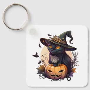 Porte-clés Chat de sorcière pour Halloween