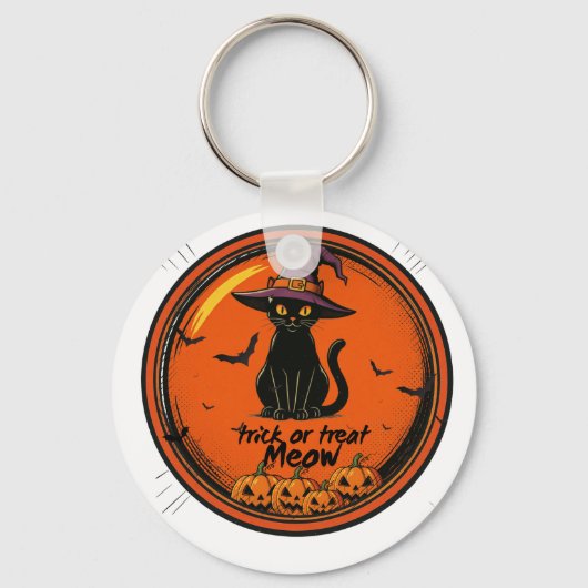 Porte-clés Chat d'Halloween (Recto)