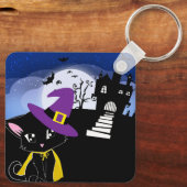 Porte-clés Chat d'Halloween (Verso)