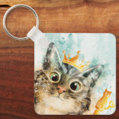 Porte-clés Chat dominant avec couronne et sceptre (Recto)