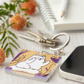 Porte-clés Chat donnant le doigt (Devant Droit)