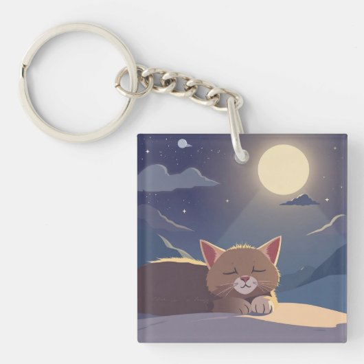 Porte-clés Chat dormant (Devant)