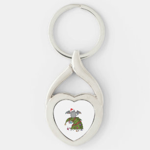 Porte-clés Chat Dragon de chauve-souris avec chapeau de Père