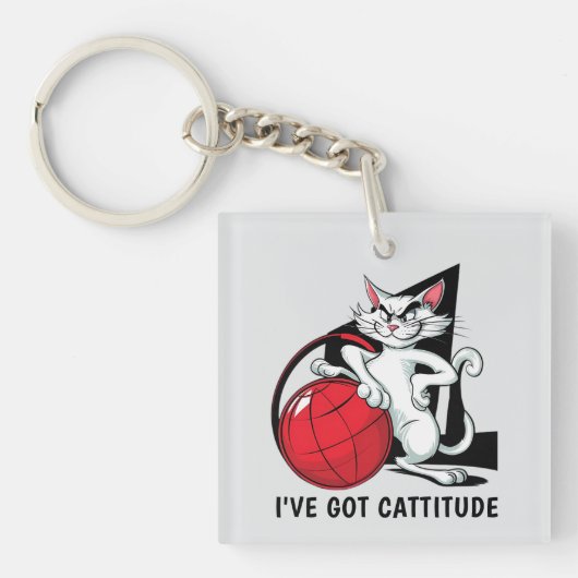 Porte-clés Chat drôle (Devant)