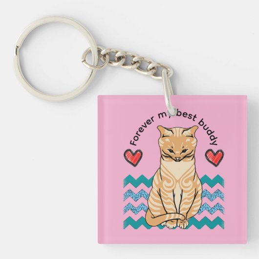 Porte-clés chat drôle (Devant)