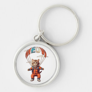 Porte-clés Chat drôle de parachutisme