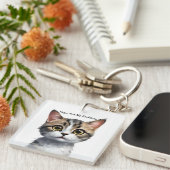 Porte-clés Chat Drôle Dit Pas Mon Problème, (Devant Droit)