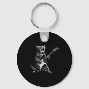 Porte-clés Chat Drôle Jouant Rock And Roll Hommes Femmes K
