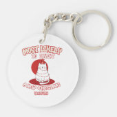 Porte-clés Chat drôle le plus susceptible d'inventer une nouv (Dos)