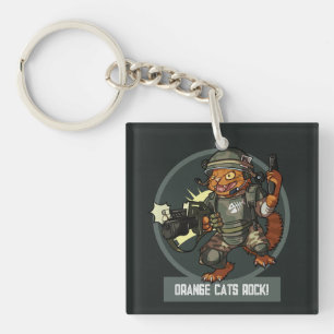 Porte-clés Chat Drôle Marine Orange Chats Rock ! Artwork de S