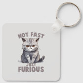 Porte-clés Chat Drôle - Pas Rapide, Juste Furieux (Dos)