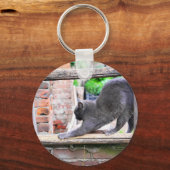 Porte-clés Chat drôle qui s'étire (Recto)