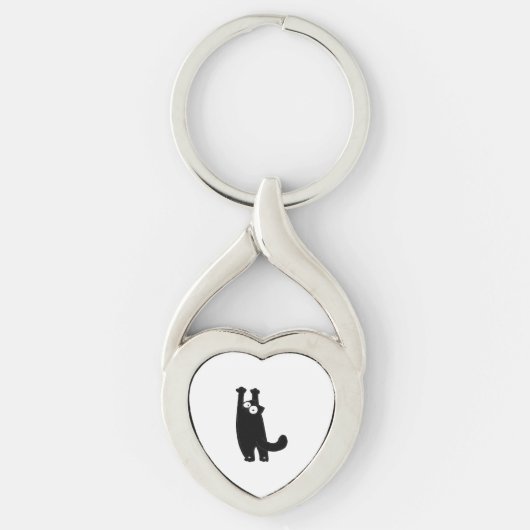 Porte-clés chat drôle t (Devant)