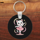 Porte-clés Chat Drôle Tutu Danse de Ballet Ballet (Recto)