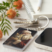 Porte-clés Chat du Bengale avec Noël du Père Noël (Devant droit)