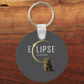 Porte-clés Chat Éclipse Solaire Totale 2024 Totalité Drôle Ch (Recto)
