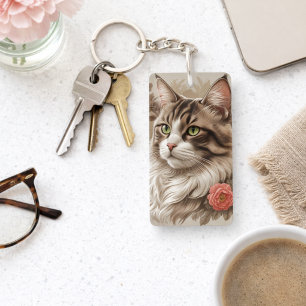 Porte-clés Chat élégant tigré