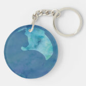 Porte-clés Chat en cercle - Bleu (Dos)