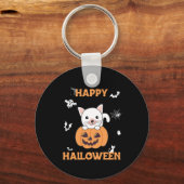 Porte-clés Chat En Citrouille Chats Doux Joyeux Halloween (Recto)