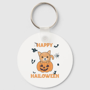 Porte-clés Chat En Citrouille Chats Doux Joyeux Halloween