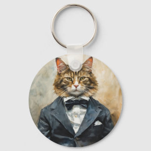 Porte-clés Chat en costume