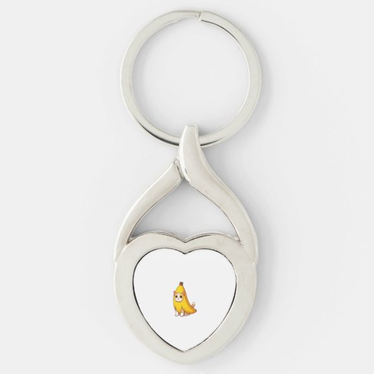Porte-clés Chat en costume de banane (Devant)