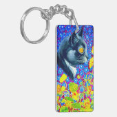 Porte-clés Chat en fleurs (Devant gauche)