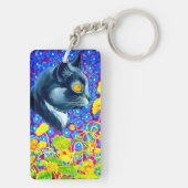 Porte-clés Chat en fleurs (Dos)