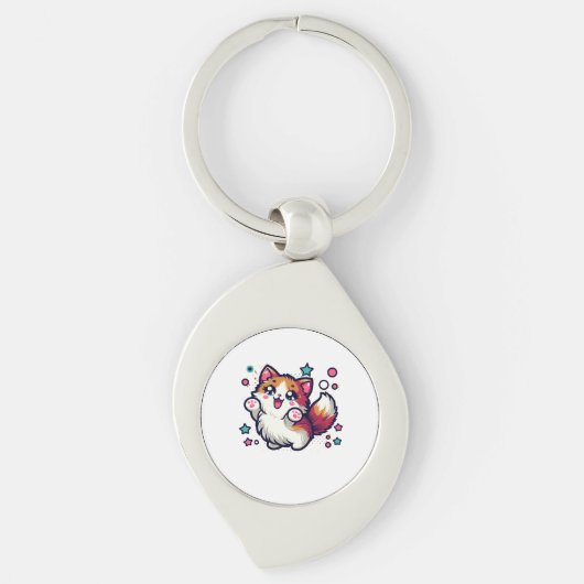 Porte-clés Chat en peluche (Devant)