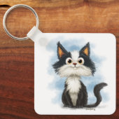Porte-clés Chat en smoking de dessin animé mignon (Recto)