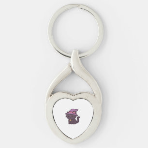 Porte-clés Chat en sorcière Kawaii en T-shirt classique Casqu