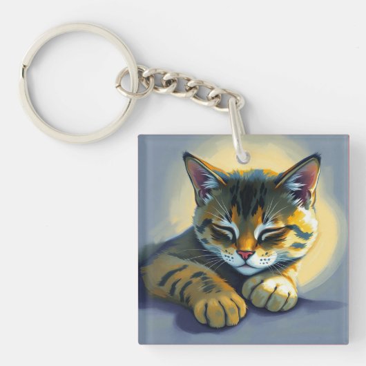 Porte-clés Chat endormi (Devant)