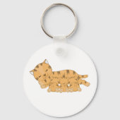 Porte-clés Chat endormi avec des chatons tétant (Recto)