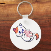 Porte-clés Chat et Axolotl Kawaii Neko Porte - clé du bouton  (Recto)