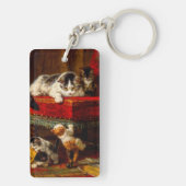 Porte-clés Chat et chatons Jouer avec chaise (Dos)