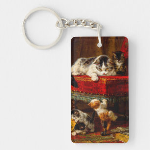 Porte-clés Chat et chatons Jouer avec chaise
