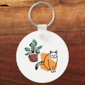 Porte-clés Chat et le plante (Recto)