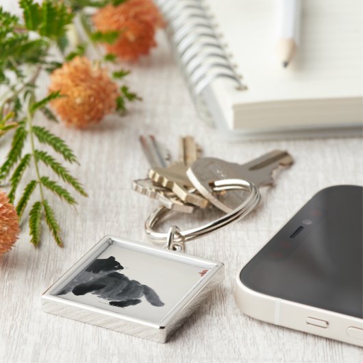 Porte-clés Chat et papillon (Côté)