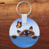 Porte-clés Chat et papillon (Recto)