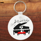 Porte-clés Chat et piano (Recto)